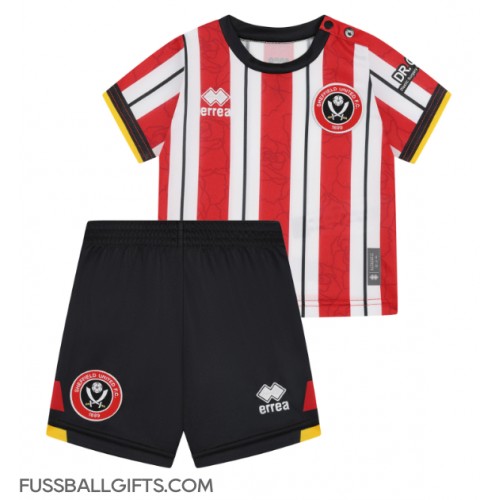 Sheffield United Fußballbekleidung Heimtrikot Kinder 2024-25 Kurzarm (+ kurze hosen)